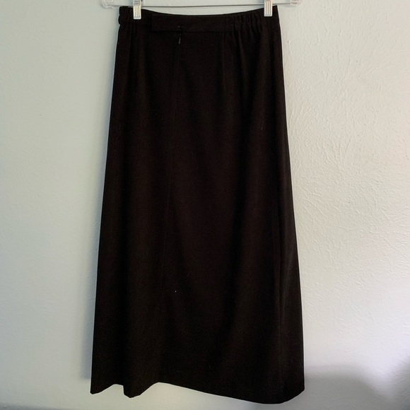 David Brooks Black Velvet A-Line Skirt w Ruffles - Picture 2 of 5